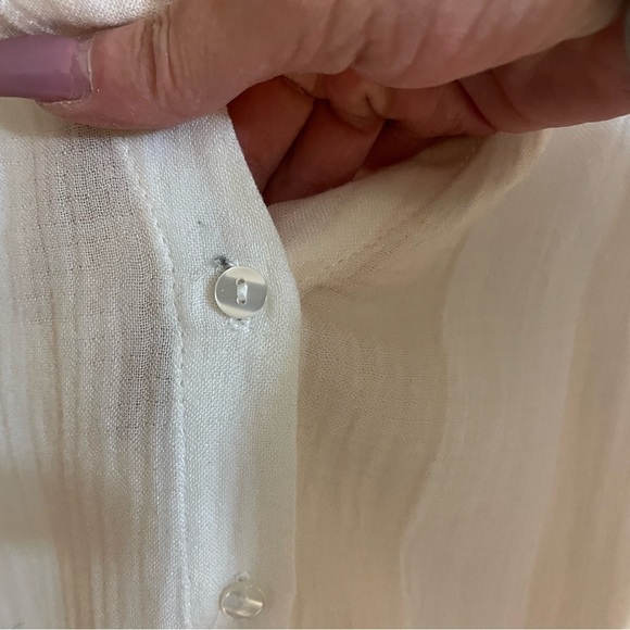 𝅺melissa Neptune Fisher High Low Wide Stripe Split Sleeve Button down Shirt - Picture 7 of 9